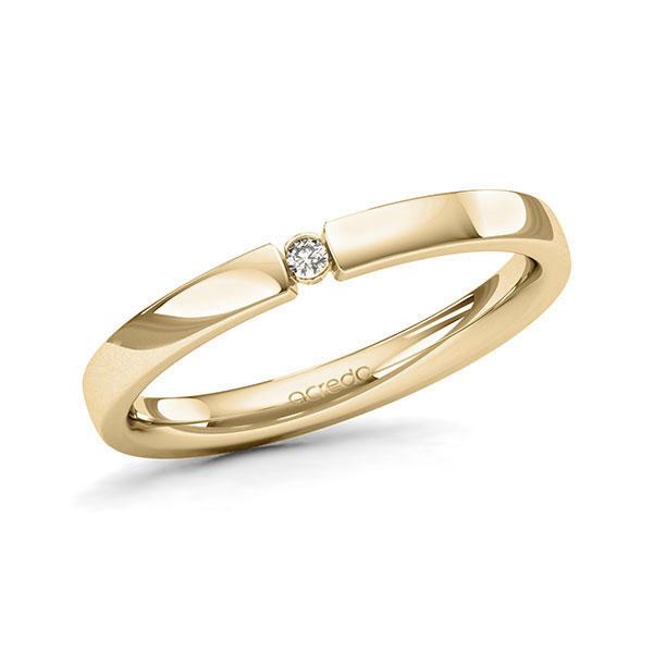 Memoire/Diamantring in Gelbgold 585 mit zus. 0,02 ct. Brillant tw, si von acredo - A-11MITV-G5-9QZ4BZ Memoire/Diamantring in Gelbgold 585 mit zus. 0,02 ct. Brillant tw, si von acredo - A-11MITV-G5-9QZ4BZ