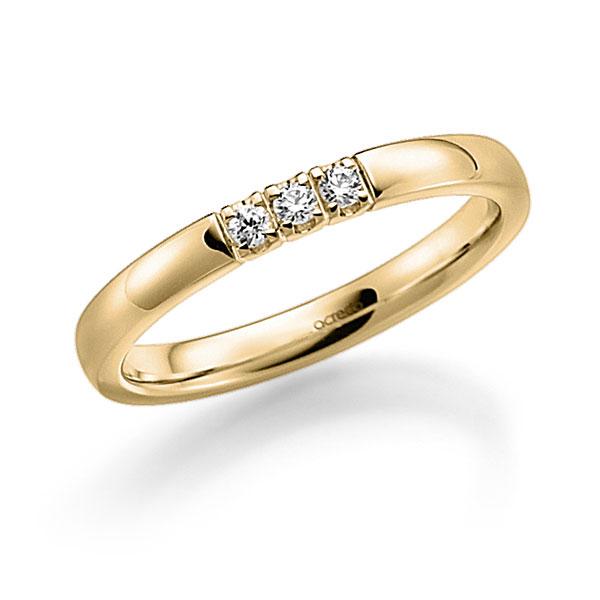 Memoire/Diamantring in Gelbgold 585 mit zus. 0,09 ct. Brillant tw, vs von acredo - A-7ILYG-G5-97SDBZ Memoire/Diamantring in Gelbgold 585 mit zus. 0,09 ct. Brillant tw, vs von acredo - A-7ILYG-G5-97SDBZ