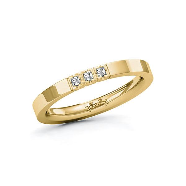 Memoire/Diamantring in Gelbgold 585 mit zus. 0,09 ct. Prinzess-Diamant tw, si von Steinberg - Q-ZYCQF-G5-1R7ELLZ Memoire/Diamantring in Gelbgold 585 mit zus. 0,09 ct. Prinzess-Diamant tw, si von Steinberg - Q-ZYCQF-G5-1R7ELLZ