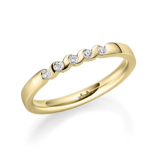 Memoire/Diamantring in Gelbgold 585 mit zus. 0,15 ct. Brillant tw, si von Steinberg - Q-11QR77-G5-1U0J1AZ Memoire/Diamantring in Gelbgold 585 mit zus. 0,15 ct. Brillant tw, si von Steinberg - Q-11QR77-G5-1U0J1AZ