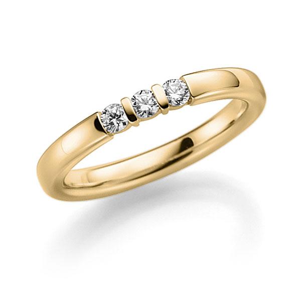 Memoire/Diamantring in Gelbgold 585 mit zus. 0,15 ct. Brillant tw, vs von acredo - A-7J1CR-G5-2LGIBZ Memoire/Diamantring in Gelbgold 585 mit zus. 0,15 ct. Brillant tw, vs von acredo - A-7J1CR-G5-2LGIBZ