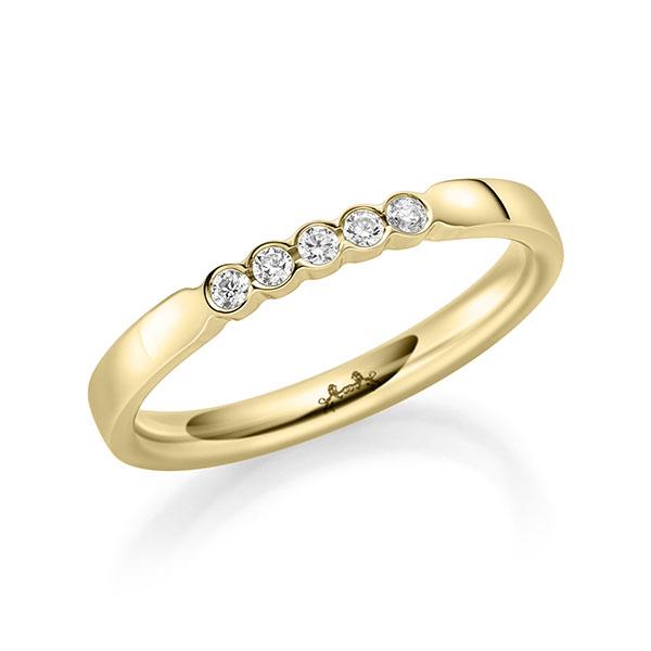 Memoire/Diamantring in Gelbgold 585 mit zus. 0,1 ct. Brillant tw, si von Steinberg - Q-11NHLV-G5-1U0J19Z Memoire/Diamantring in Gelbgold 585 mit zus. 0,1 ct. Brillant tw, si von Steinberg - Q-11NHLV-G5-1U0J19Z