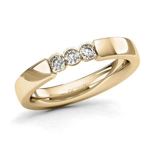 Memoire/Diamantring in Gelbgold 585 mit zus. 0,24 ct. Brillant tw, si von acredo - A-128Q1U-G5-9QZ1GZ Memoire/Diamantring in Gelbgold 585 mit zus. 0,24 ct. Brillant tw, si von acredo - A-128Q1U-G5-9QZ1GZ