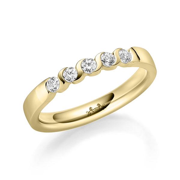 Memoire/Diamantring in Gelbgold 585 mit zus. 0,25 ct. Brillant tw, si von Steinberg - Q-11QRBS-G5-1U0J1CZ Memoire/Diamantring in Gelbgold 585 mit zus. 0,25 ct. Brillant tw, si von Steinberg - Q-11QRBS-G5-1U0J1CZ