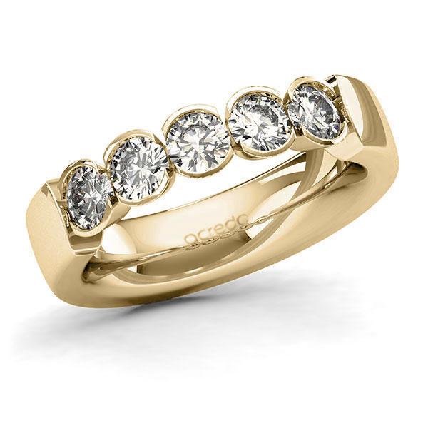 Memoire/Diamantring in Gelbgold 585 mit zus. 1,25 ct. Brillant tw, si von acredo - A-128Q3X-G5-1C8ZKRZ Memoire/Diamantring in Gelbgold 585 mit zus. 1,25 ct. Brillant tw, si von acredo - A-128Q3X-G5-1C8ZKRZ