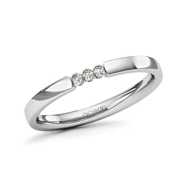 Memoire/Diamantring in Platin 600 mit zus. 0,045 ct. Brillant tw, si von acredo - A-131DNZ-D3-1T61FFZ Memoire/Diamantring in Platin 600 mit zus. 0,045 ct. Brillant tw, si von acredo - A-131DNZ-D3-1T61FFZ