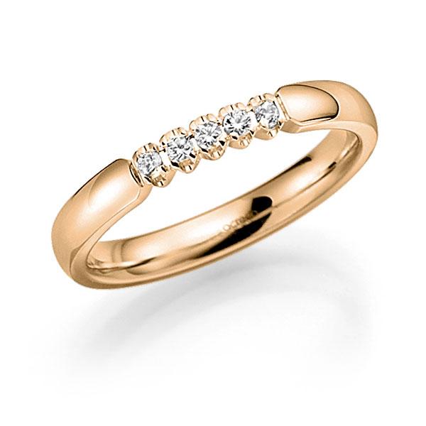 Memoire/Diamantring in Roségold 585 mit zus. 0,1 ct. Brillant tw, vs von acredo - A-7X10L-E5-2LGKIZ Memoire/Diamantring in Roségold 585 mit zus. 0,1 ct. Brillant tw, vs von acredo - A-7X10L-E5-2LGKIZ