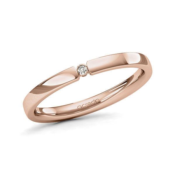 Memoire/Diamantring in Rotgold 585 mit zus. 0,015 ct. Brillant tw, si von acredo - A-11MISZ-R5-1T634SZ Memoire/Diamantring in Rotgold 585 mit zus. 0,015 ct. Brillant tw, si von acredo - A-11MISZ-R5-1T634SZ