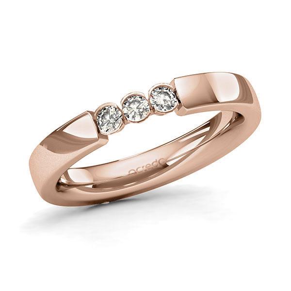 Memoire/Diamantring in Rotgold 585 mit zus. 0,18 ct. Brillant tw, si von acredo - A-128XGG-R5-3GTDQZ Memoire/Diamantring in Rotgold 585 mit zus. 0,18 ct. Brillant tw, si von acredo - A-128XGG-R5-3GTDQZ