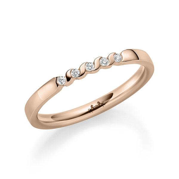Memoire/Diamantring in Rotgold 585 mit zus. 0,1 ct. Brillant tw, si von Steinberg - Q-11QR5C-R5-1U0J19Z Memoire/Diamantring in Rotgold 585 mit zus. 0,1 ct. Brillant tw, si von Steinberg - Q-11QR5C-R5-1U0J19Z