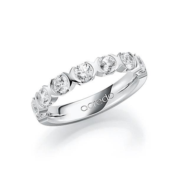 Memoire/Diamantring in Weissgold 585 halbausgefasst mit zus. 1,2 ct. Brillant tw, vs von acredo - A-7J08B-W5-1C9A0WZ Memoire/Diamantring in Weissgold 585 halbausgefasst mit zus. 1,2 ct. Brillant tw, vs von acredo - A-7J08B-W5-1C9A0WZ