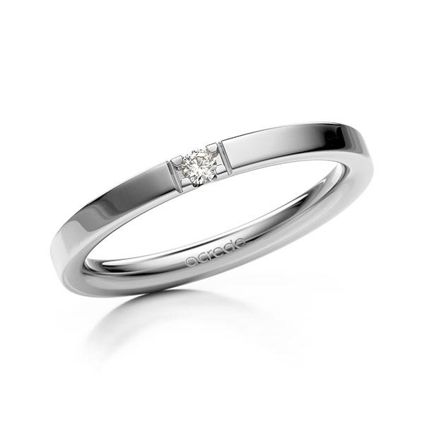 Memoire/Diamantring in Weißgold 585 mit zus. 0,04 ct. Brillant tw, vs von acredo - A-12EX9I-W5-9RECRZ Memoire/Diamantring in Weißgold 585 mit zus. 0,04 ct. Brillant tw, vs von acredo - A-12EX9I-W5-9RECRZ