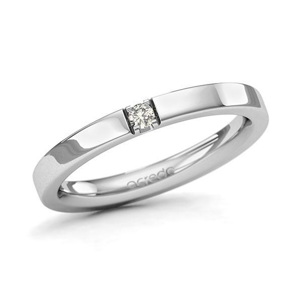 Memoire/Diamantring in Weißgold 585 mit zus. 0,05 ct. Brillant tw, si von acredo - A-11QGCW-W5-8XRM1Z Memoire/Diamantring in Weißgold 585 mit zus. 0,05 ct. Brillant tw, si von acredo - A-11QGCW-W5-8XRM1Z