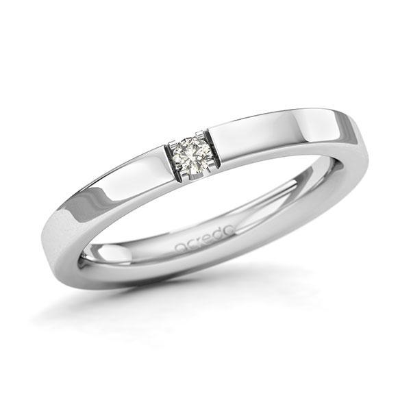 Memoire/Diamantring in Weissgold 585 mit zus. 0,06 ct. Brillant tw, si von acredo - A-127SPN-W5-9QZ4WZ Memoire/Diamantring in Weissgold 585 mit zus. 0,06 ct. Brillant tw, si von acredo - A-127SPN-W5-9QZ4WZ