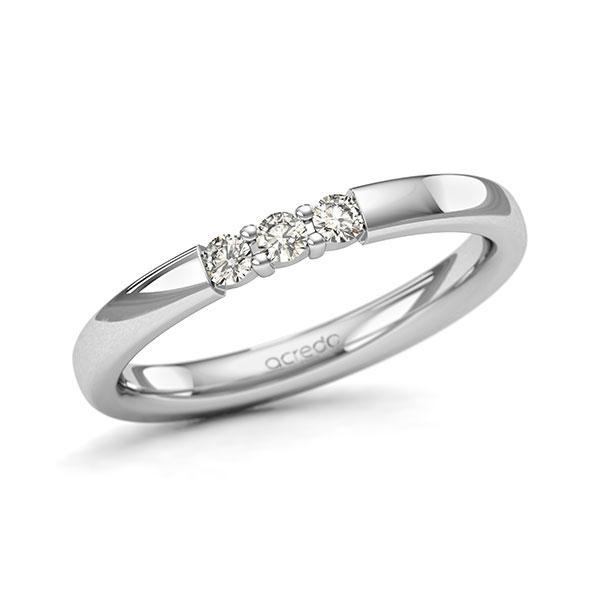 Memoire/Diamantring in Weissgold 585 mit zus. 0,15 ct. Brillant tw, si von acredo - A-11QEIQ-W5-2LHGNZ Memoire/Diamantring in Weissgold 585 mit zus. 0,15 ct. Brillant tw, si von acredo - A-11QEIQ-W5-2LHGNZ