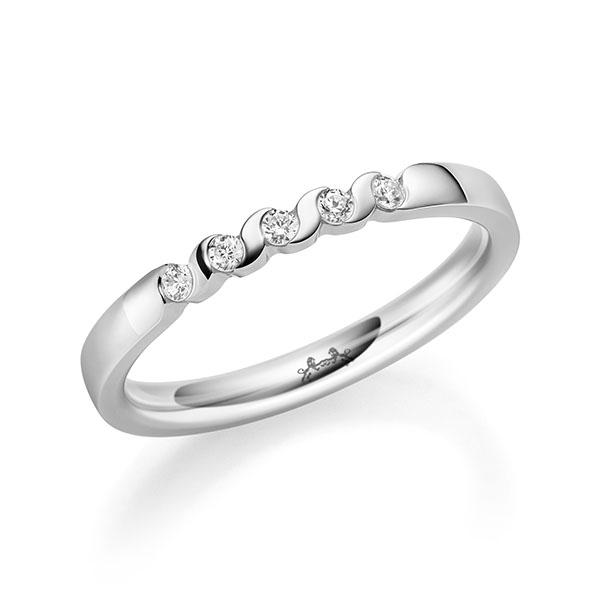 Memoire/Diamantring in Weissgold 585 mit zus. 0,15 ct. Brillant tw, si von Steinberg - Q-11QR75-W5-1U0J1AZ Memoire/Diamantring in Weissgold 585 mit zus. 0,15 ct. Brillant tw, si von Steinberg - Q-11QR75-W5-1U0J1AZ