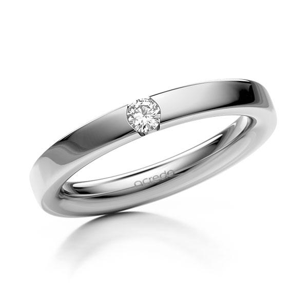 Memoire/Diamantring in Weißgold 585 mit zus. 0,1 ct. Brillant tw, si von acredo - A-126M4C-W5-95RL6Z Memoire/Diamantring in Weißgold 585 mit zus. 0,1 ct. Brillant tw, si von acredo - A-126M4C-W5-95RL6Z