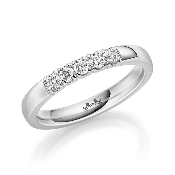 Memoire/Diamantring in Weißgold 585 mit zus. 0,25 ct. Brillant tw, si von Steinberg - Q-11P1UD-W5-1U0J1CZ Memoire/Diamantring in Weißgold 585 mit zus. 0,25 ct. Brillant tw, si von Steinberg - Q-11P1UD-W5-1U0J1CZ