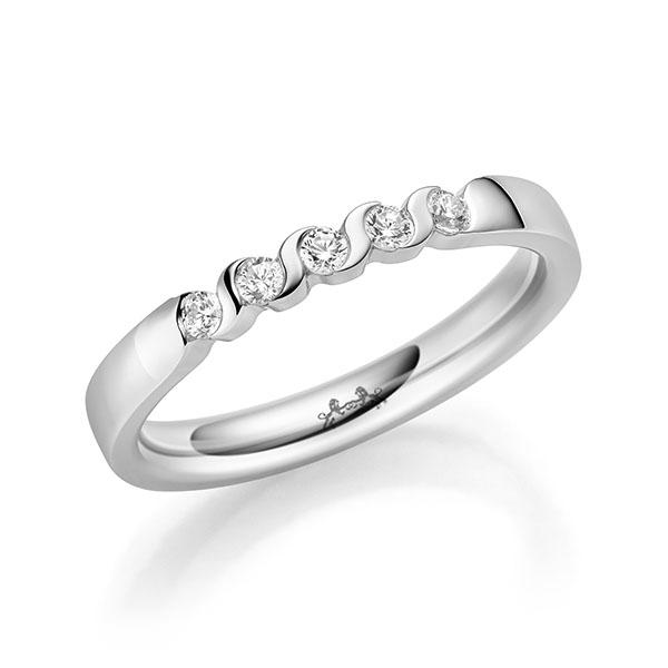 Memoire/Diamantring in Weissgold 585 mit zus. 0,2 ct. Brillant tw, si von Steinberg - Q-11QRA4-W5-1U0J1BZ Memoire/Diamantring in Weissgold 585 mit zus. 0,2 ct. Brillant tw, si von Steinberg - Q-11QRA4-W5-1U0J1BZ