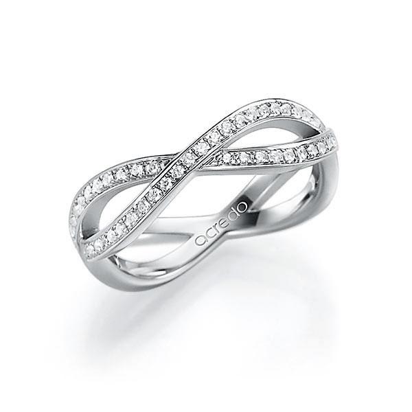 Memoire/Diamantring in Weißgold 585 mit zus. 0,53 ct. tw, vs von acredo - A-UAJGW-W5-1FIANGZ Memoire/Diamantring in Weißgold 585 mit zus. 0,53 ct. tw, vs von acredo - A-UAJGW-W5-1FIANGZ