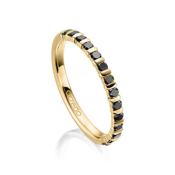 memoire/diamond ring in Yellow gold 14K (585/1000) half set with diamonds with in total 0,39 ct. brilliant black by acredo - A-7J2EL-G5-1XDULKZ memoire/diamond ring in Yellow gold 14K (585/1000) half set with diamonds with in total 0,39 ct. brilliant black by acredo - A-7J2EL-G5-1XDULKZ