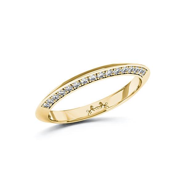 memoire/diamond ring in Yellow gold 14K (585/1000) with in total 0,16 ct. brilliant tw,si by Steinberg - Q-ZFLXT-G5-1U0IXNZ memoire/diamond ring in Yellow gold 14K (585/1000) with in total 0,16 ct. brilliant tw,si by Steinberg - Q-ZFLXT-G5-1U0IXNZ