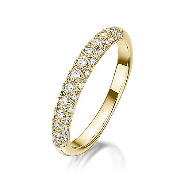memoire/diamond ring in Yellow gold 18K (750/1000) with in total 0,24 ct. tw,vs by Steinberg - Q-IPWAR-G7-UHC0LZ memoire/diamond ring in Yellow gold 18K (750/1000) with in total 0,24 ct. tw,vs by Steinberg - Q-IPWAR-G7-UHC0LZ