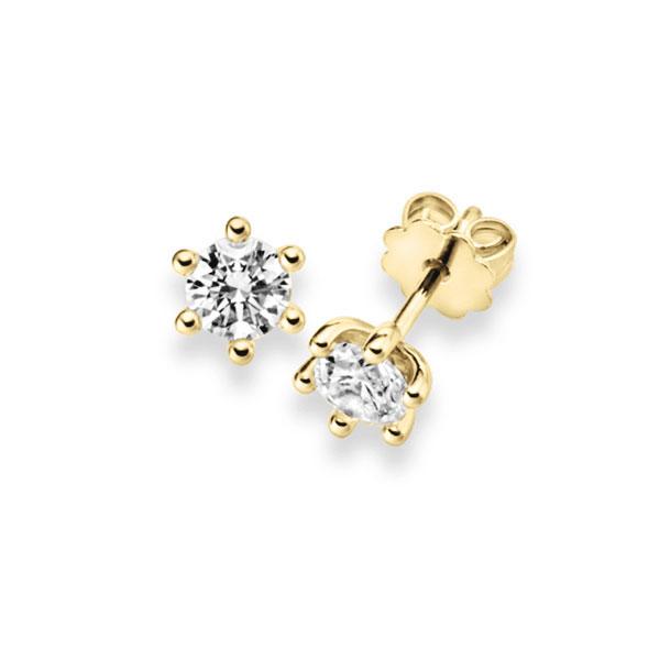 Ohrstecker, 6 Krappen in Gelbgold 585 mit 2x 0,3 ct. Brillant tw, vs von acredo - A-10M6FK-G5-1IVABLZ Ohrstecker, 6 Krappen in Gelbgold 585 mit 2x 0,3 ct. Brillant tw, vs von acredo - A-10M6FK-G5-1IVABLZ