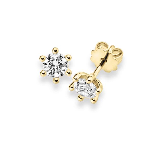 Ohrstecker, 6 Krappen in Gelbgold 585 mit 2x 0,4 ct. Brillant tw, vs von acredo - A-10L5DM-G5-1IVACGZ Ohrstecker, 6 Krappen in Gelbgold 585 mit 2x 0,4 ct. Brillant tw, vs von acredo - A-10L5DM-G5-1IVACGZ