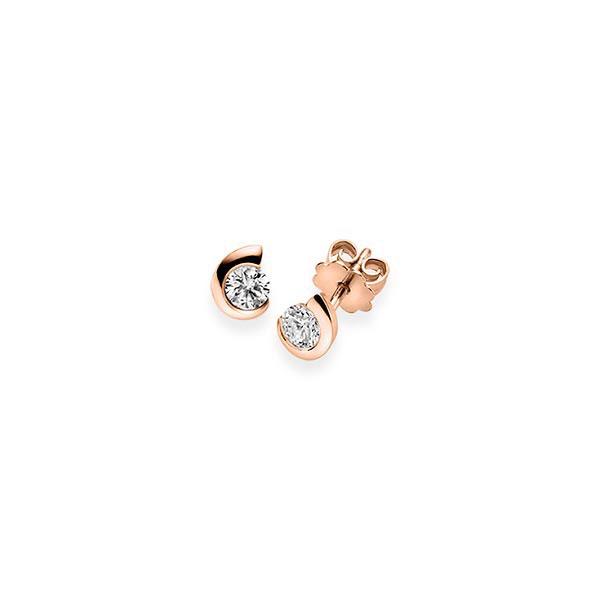 Ohrstecker, geschwungen in Rotgold 585 mit zus. 0,2 ct. Brillant tw, vs von acredo - A-10L5NI-R5-2LZX8Z Ohrstecker, geschwungen in Rotgold 585 mit zus. 0,2 ct. Brillant tw, vs von acredo - A-10L5NI-R5-2LZX8Z