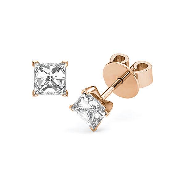 Ohrstecker ( P23 - P26 ) in Rotgold 585 mit 2x 0,7 ct. Prinzess-Diamant tw, vs von Steinberg - Q-ZKXWR-R5-1QJPIIZ Ohrstecker ( P23 - P26 ) in Rotgold 585 mit 2x 0,7 ct. Prinzess-Diamant tw, vs von Steinberg - Q-ZKXWR-R5-1QJPIIZ