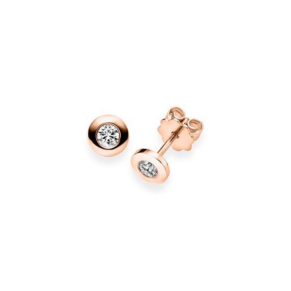 Oorsteker gladomzetting in roodgoud 14 kt. met in totaal 0,2 ct. Briljant tw,vs van acredo - A-10L6MX-R5-1UEEYZ Oorsteker gladomzetting in roodgoud 14 kt. met in totaal 0,2 ct. Briljant tw,vs van acredo - A-10L6MX-R5-1UEEYZ