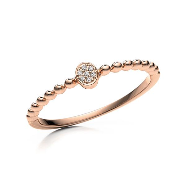 Ring in roodgoud 18 kt. met in totaal 0,018 ct. w,si - BD-1385C6-R7-1WNELRZ Ring in roodgoud 18 kt. met in totaal 0,018 ct. w,si - BD-1385C6-R7-1WNELRZ