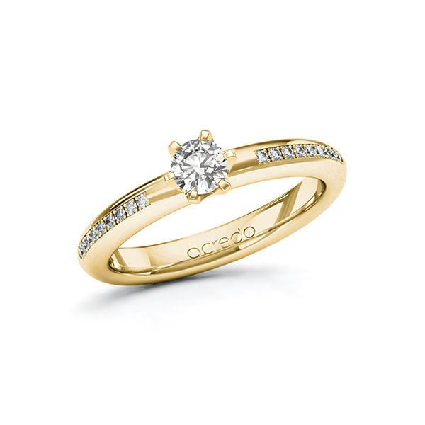 Verlobungsring in Gelbgold 585 mit 0,3 ct. + zus. 0,09 ct. tw, si von acredo - A-10FMXL-GG5-1X36G4Z Verlobungsring in Gelbgold 585 mit 0,3 ct. + zus. 0,09 ct. tw, si von acredo - A-10FMXL-GG5-1X36G4Z