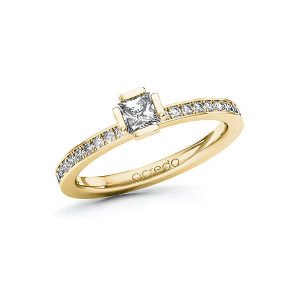 Verlobungsring in Gelbgold 585 mit 0,3 ct. + zus. 0,2 ct. Prinzess-Diamant tw, vs tw, si von acredo - A-ZYPDS-GG5-1R84JPZ Verlobungsring in Gelbgold 585 mit 0,3 ct. + zus. 0,2 ct. Prinzess-Diamant tw, vs tw, si von acredo - A-ZYPDS-GG5-1R84JPZ