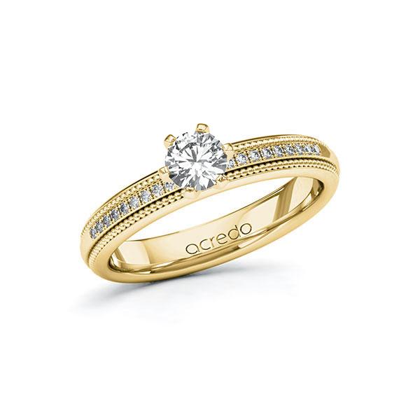 Verlobungsring in Gelbgold 585 mit 0,4 ct. + zus. 0,09 ct. Brillant tw, si von acredo - A-11LED4-GGG5-1SVHP6Z Verlobungsring in Gelbgold 585 mit 0,4 ct. + zus. 0,09 ct. Brillant tw, si von acredo - A-11LED4-GGG5-1SVHP6Z