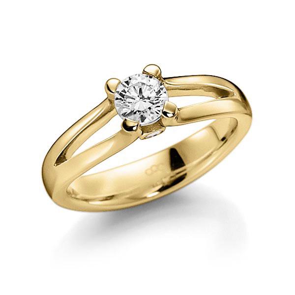 Verlobungsring in Gelbgold 585 mit 0,5 ct. beidseitiger seitlicher Brillantbesatz 2x 0,025ct Brillant tw, vs tw, si von acredo - A-10LU39-G5-1J20YRZ Verlobungsring in Gelbgold 585 mit 0,5 ct. beidseitiger seitlicher Brillantbesatz 2x 0,025ct Brillant tw, vs tw, si von acredo - A-10LU39-G5-1J20YRZ