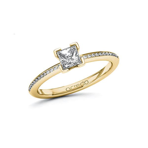 Verlobungsring in Gelbgold 585 mit 0,5 ct. + zus. 0,13 ct. Prinzess-Diamant tw, vs tw, si von acredo - A-ZYP27-GG5-1R840SZ Verlobungsring in Gelbgold 585 mit 0,5 ct. + zus. 0,13 ct. Prinzess-Diamant tw, vs tw, si von acredo - A-ZYP27-GG5-1R840SZ