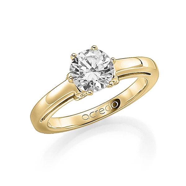 Verlobungsring in Gelbgold 585 mit 0,7 ct. 12 St. zusammen 0,06ct. Brillant tw, si von acredo - A-FA05L-G5-1R84C5Z Verlobungsring in Gelbgold 585 mit 0,7 ct. 12 St. zusammen 0,06ct. Brillant tw, si von acredo - A-FA05L-G5-1R84C5Z