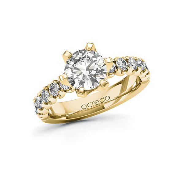 Verlobungsring in Gelbgold 585 mit 1,5 ct. + zus. 0,6 ct. tw, si von acredo - A-10DEYV-GG5-1WWR1KZ Verlobungsring in Gelbgold 585 mit 1,5 ct. + zus. 0,6 ct. tw, si von acredo - A-10DEYV-GG5-1WWR1KZ