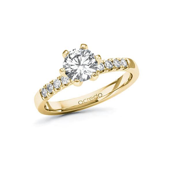 Verlobungsring in Gelbgold 585 mit 1 ct. + zus. 0,16 ct. Brillant tw, vs tw, si von acredo - A-ZWIAK-GG5-1R48N7Z Verlobungsring in Gelbgold 585 mit 1 ct. + zus. 0,16 ct. Brillant tw, vs tw, si von acredo - A-ZWIAK-GG5-1R48N7Z