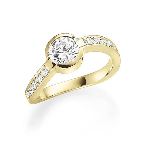 Verlobungsring in Gelbgold 585 mit 1 ct. + zus. 0,25 ct. Brillant tw, si von 123gold - E-F4406-G5-1U02RCZ Verlobungsring in Gelbgold 585 mit 1 ct. + zus. 0,25 ct. Brillant tw, si von 123gold - E-F4406-G5-1U02RCZ