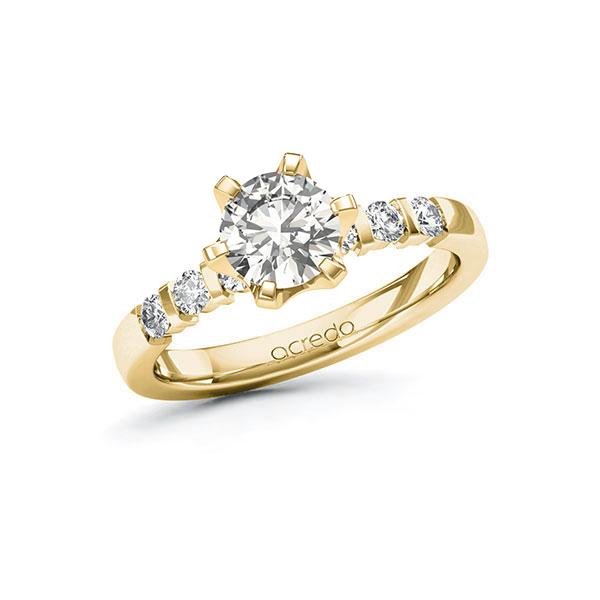 Verlobungsring in Gelbgold 585 mit 1 ct. + zus. 0,3 ct. tw, vs tw, si von acredo - A-100ECU-GG5-1X3450Z Verlobungsring in Gelbgold 585 mit 1 ct. + zus. 0,3 ct. tw, vs tw, si von acredo - A-100ECU-GG5-1X3450Z