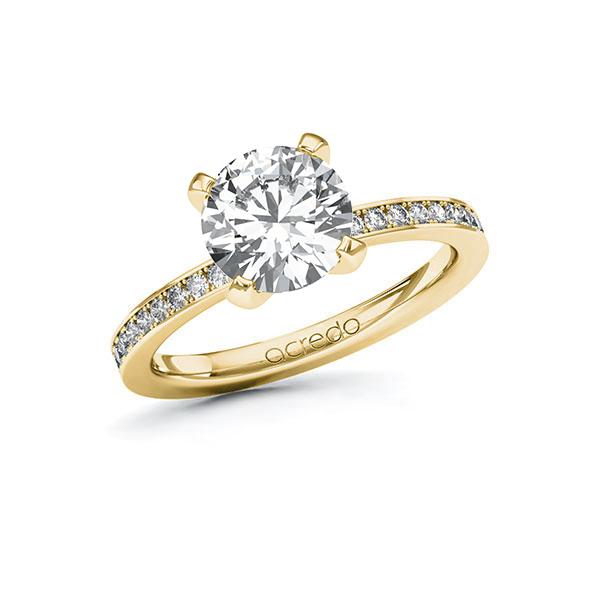 Verlobungsring in Gelbgold 585 mit 2 ct. + zus. 0,2 ct. Brillant tw, si von acredo - A-101ZRW-GG5-1RDY1NZ Verlobungsring in Gelbgold 585 mit 2 ct. + zus. 0,2 ct. Brillant tw, si von acredo - A-101ZRW-GG5-1RDY1NZ
