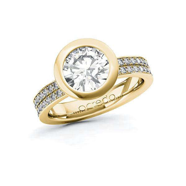 Verlobungsring in Gelbgold 585 mit 2 ct. + zus. 0,36 ct. Brillant tw, si von acredo - A-ZXCF3-GG5-1RDS14Z Verlobungsring in Gelbgold 585 mit 2 ct. + zus. 0,36 ct. Brillant tw, si von acredo - A-ZXCF3-GG5-1RDS14Z