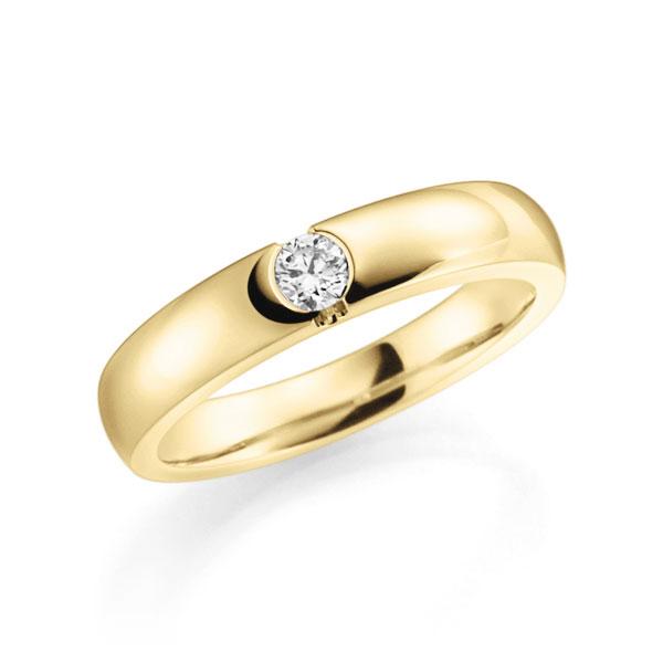 Verlobungsring in Gelbgold 585 mit zus. 0,15 ct. Brillant tw, si von 123gold - E-2UCSP-G5-1Z9CKZ Verlobungsring in Gelbgold 585 mit zus. 0,15 ct. Brillant tw, si von 123gold - E-2UCSP-G5-1Z9CKZ