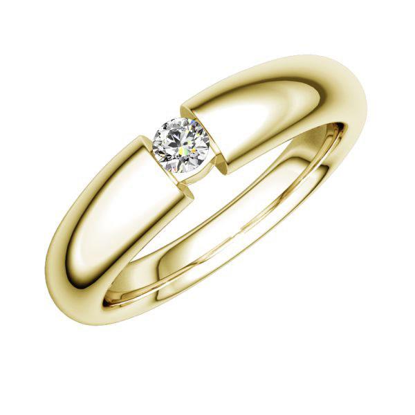 Verlobungsring in Gelbgold 585 mit zus. 0,15 ct. Brillant tw, vs von 123gold - E-2VB6U-G5-1Z851Z Verlobungsring in Gelbgold 585 mit zus. 0,15 ct. Brillant tw, vs von 123gold - E-2VB6U-G5-1Z851Z