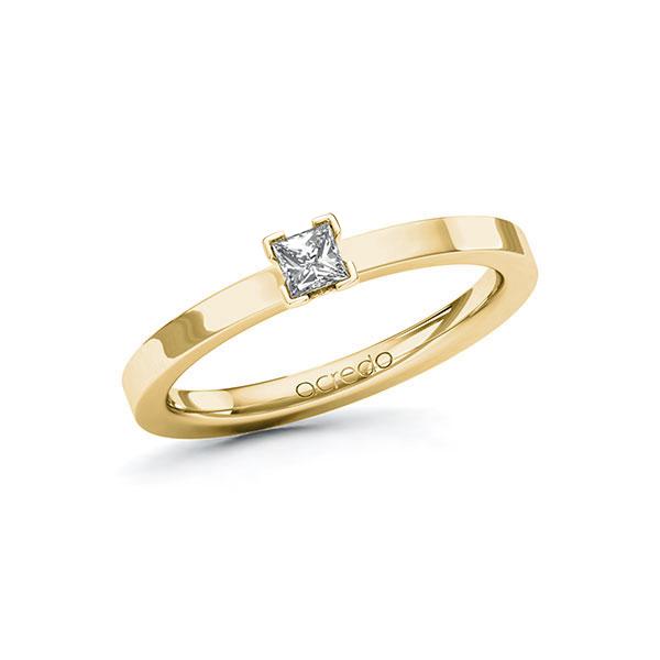 Verlobungsring in Gelbgold 585 mit zus. 0,15 ct. Prinzess-Diamant tw, si von acredo - A-10G52S-GG5-1R3PLBZ Verlobungsring in Gelbgold 585 mit zus. 0,15 ct. Prinzess-Diamant tw, si von acredo - A-10G52S-GG5-1R3PLBZ