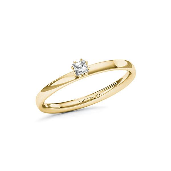 Verlobungsring in Gelbgold 585 mit zus. 0,1 ct. Prinzess-Diamant tw, vs von acredo - A-10EPNH-GG5-12QG81Z Verlobungsring in Gelbgold 585 mit zus. 0,1 ct. Prinzess-Diamant tw, vs von acredo - A-10EPNH-GG5-12QG81Z