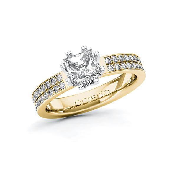 Verlobungsring in Gelbgold 585 Weissgold 585 mit 1 ct. + zus. 0,36 ct. Prinzess-Diamant tw, vs tw, si von acredo - A-ZXCF0-GW5-1R5R3AZ Verlobungsring in Gelbgold 585 Weissgold 585 mit 1 ct. + zus. 0,36 ct. Prinzess-Diamant tw, vs tw, si von acredo - A-ZXCF0-GW5-1R5R3AZ